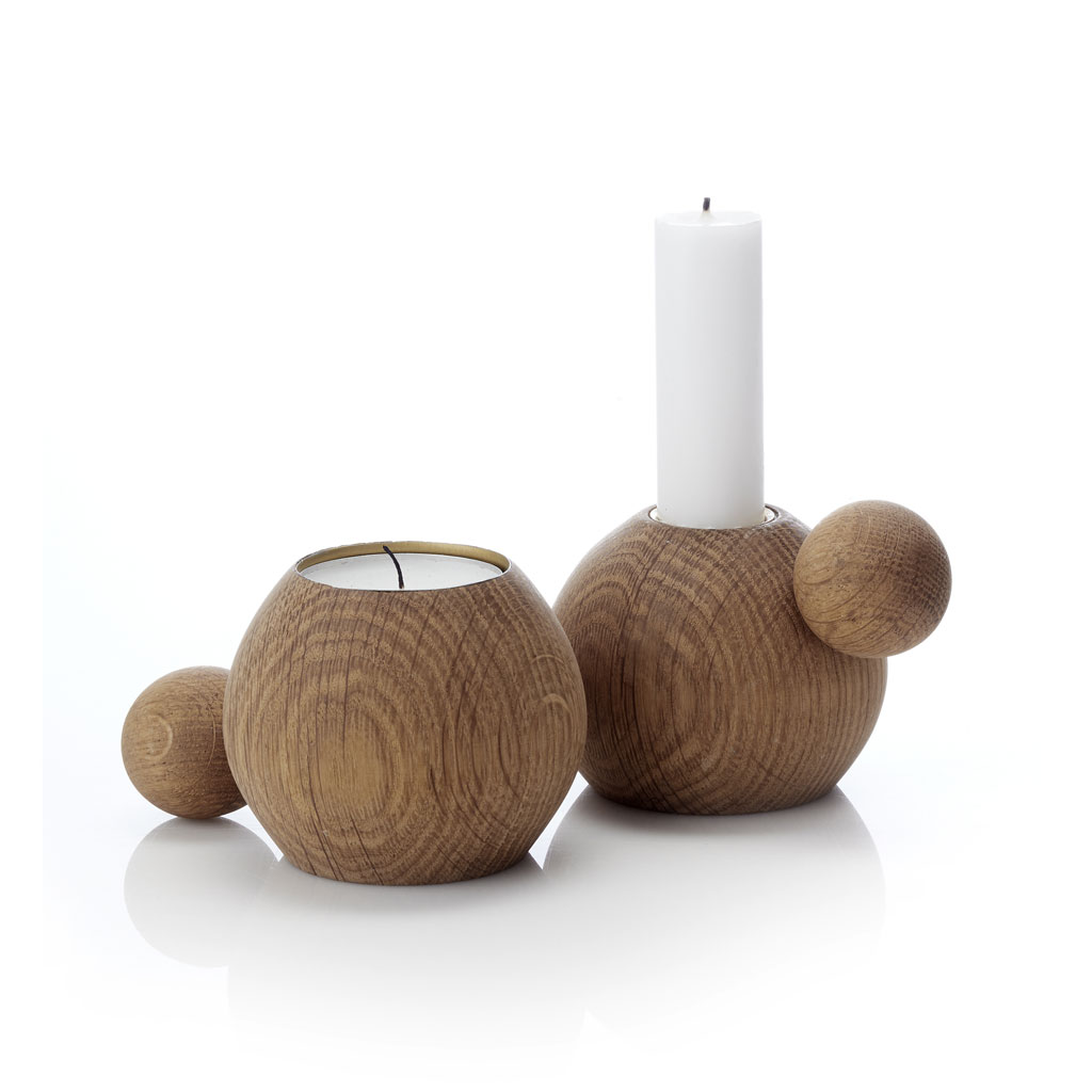 applicata - Round N Round - runder Kerzen- und Teelichthalter aus Holz