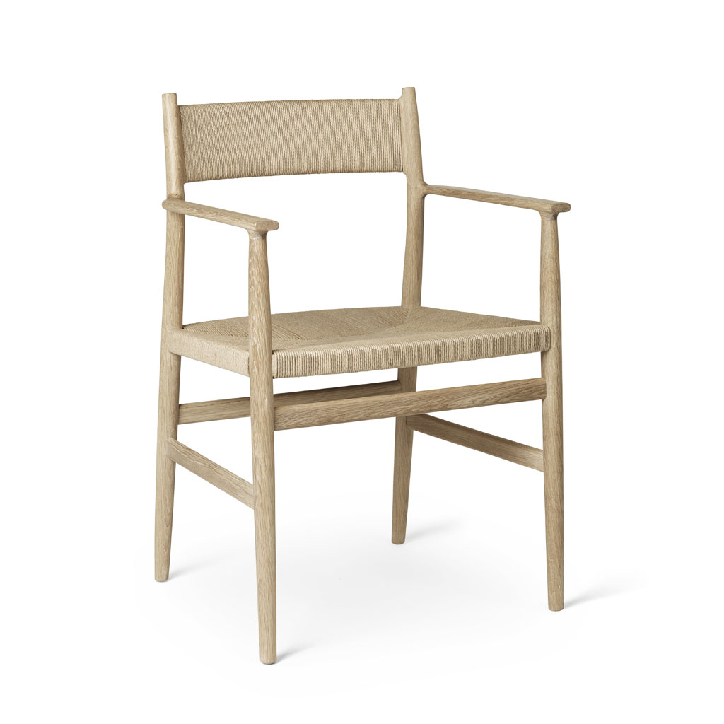 Brdr- Krüger - Arv Chair - Esstisch Armlehnstuhl aus Holz mit Geflecht