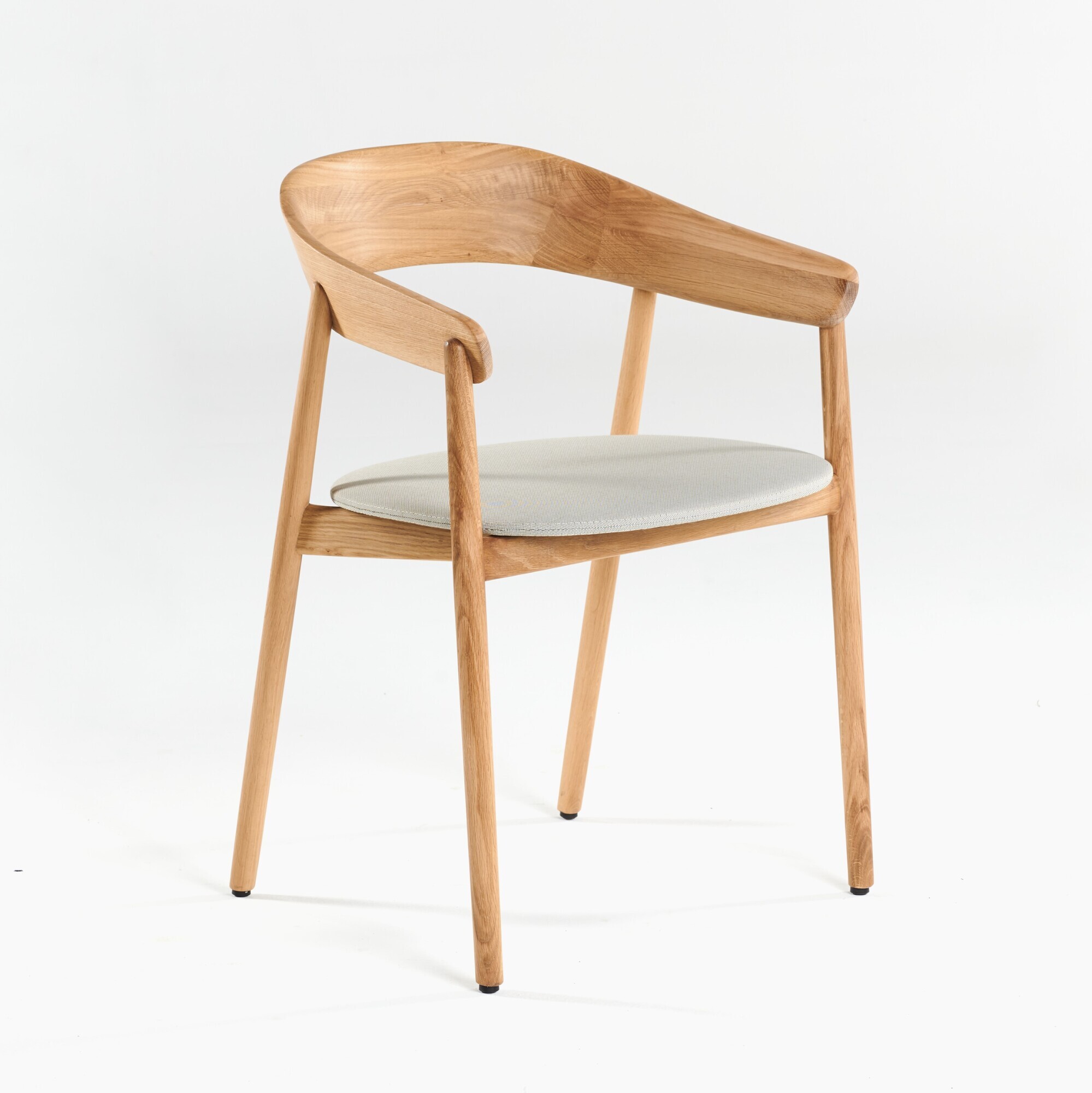 Insan - Janu - gepolsterter Armlehnstuhl aus Holz mit Leder - Stoff
