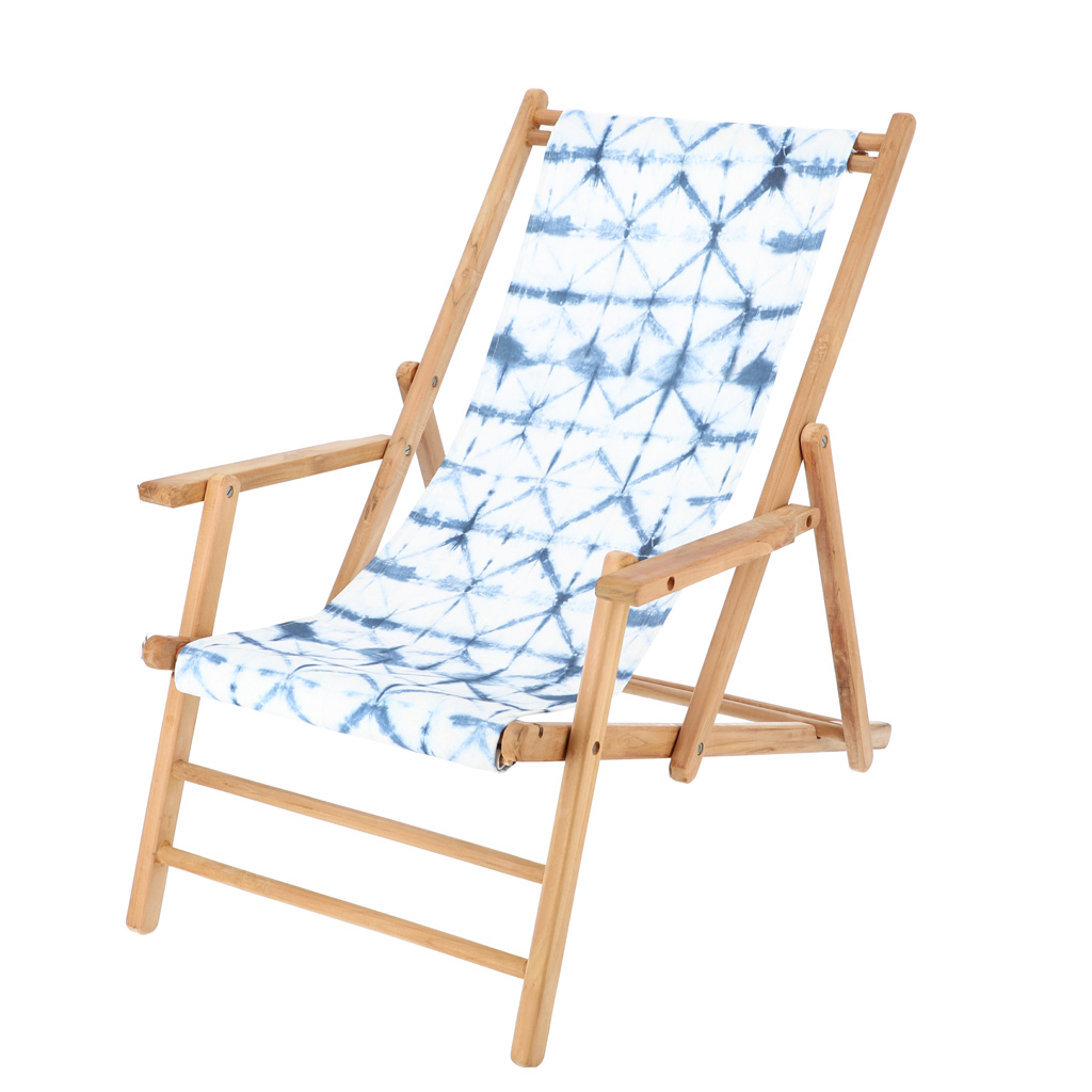 Jan Kurtz - Maxx - klappbarer Strandstuhl aus Holz mit farbigem Bezug