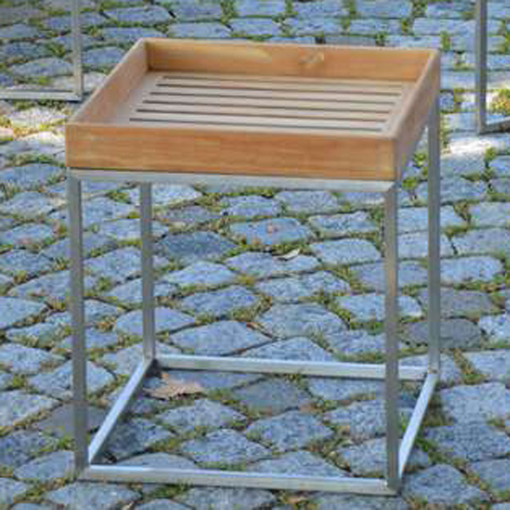 Jan Kurtz - Pino - Beistelltisch für Garten aus Holz-Stahl - 3 Grössen