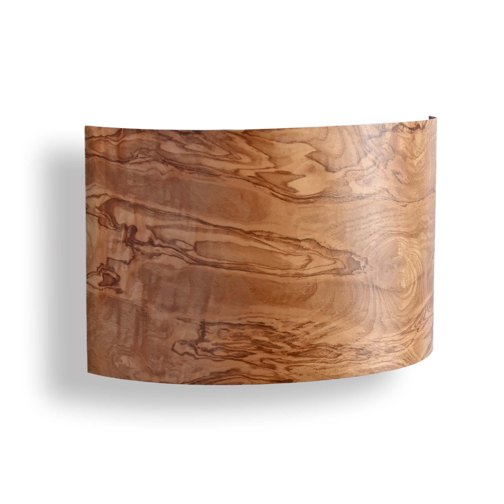 LeuchtNatur - Cortex - halbrunde Wandleuchte aus Holz- und Heufurnier