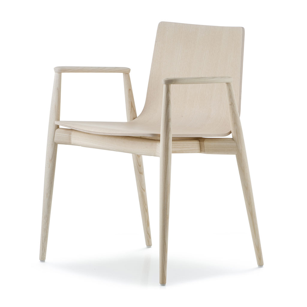 Pedrali - Malmö 395 - Designer Armlehnstuhl aus Holz für den Esstisch