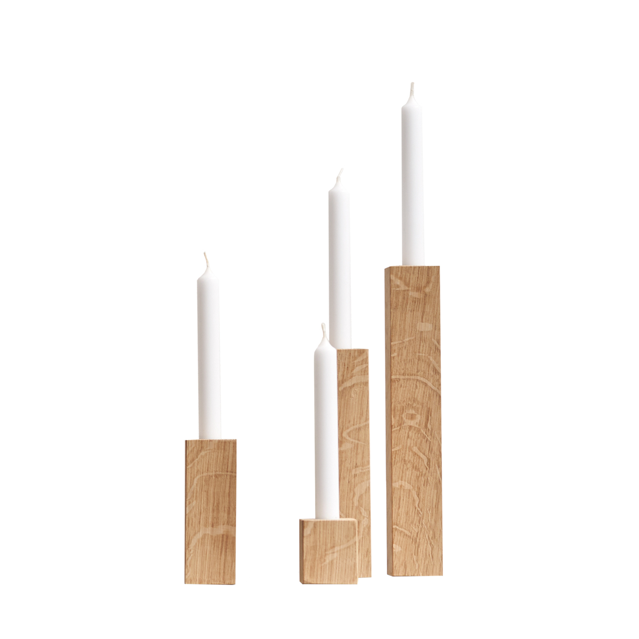 Raumgestalt - Kerzenquartett - Kerzenständer 4er-Set aus Eichenholz