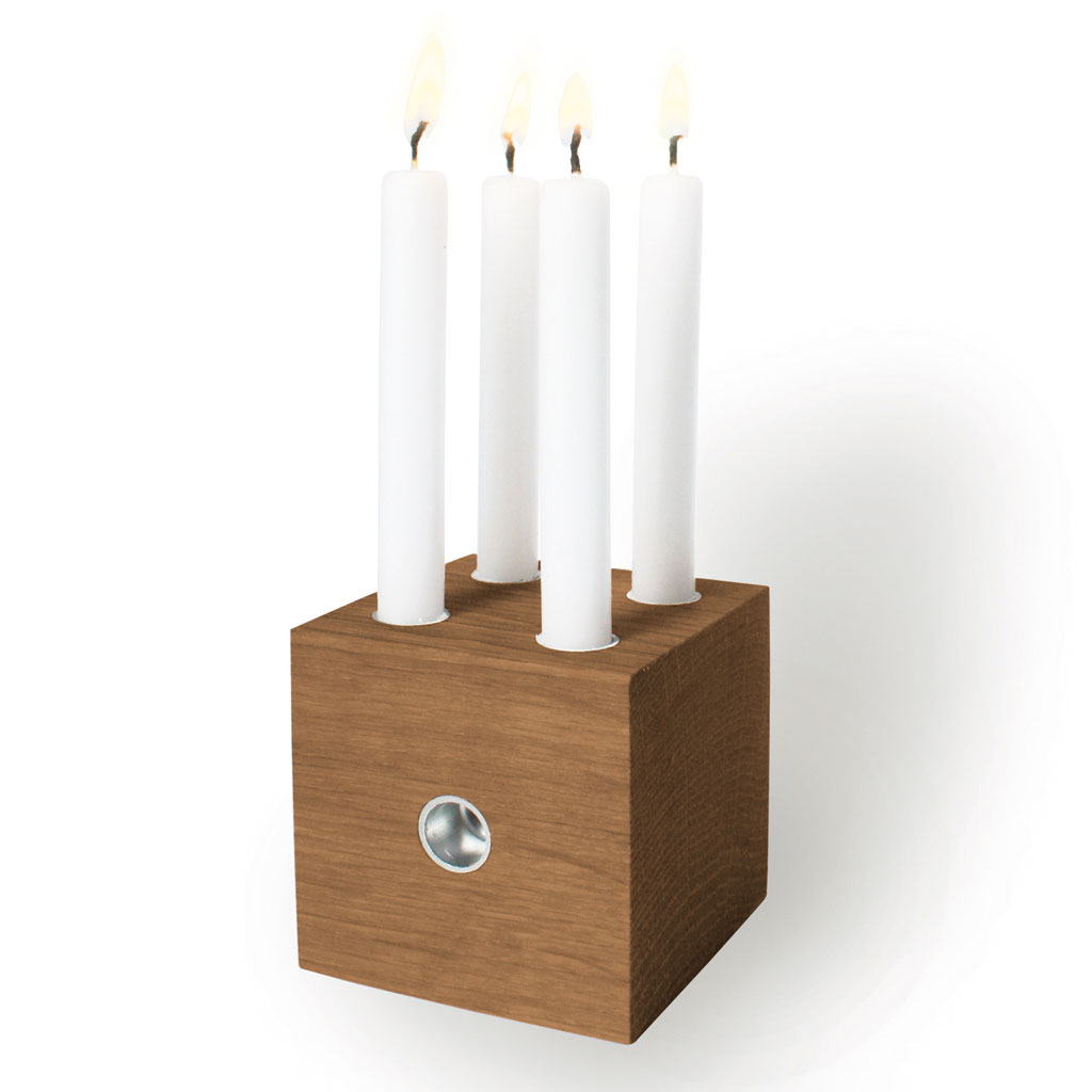 Raumgestalt - Lichtwürfel - Kerzenständer aus Holz für bis zu 4 Kerzen
