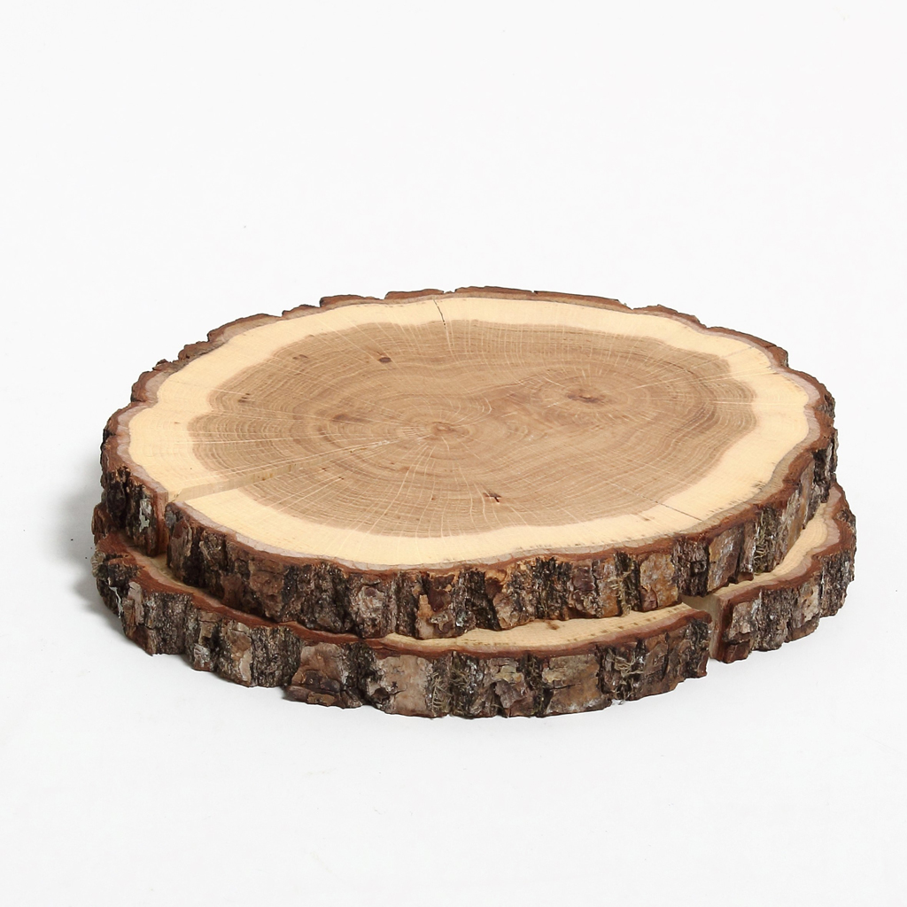 Rio Lindo - Tree4Cake - 2er-Set runde Holzbretter mit Rinde für Kuchen