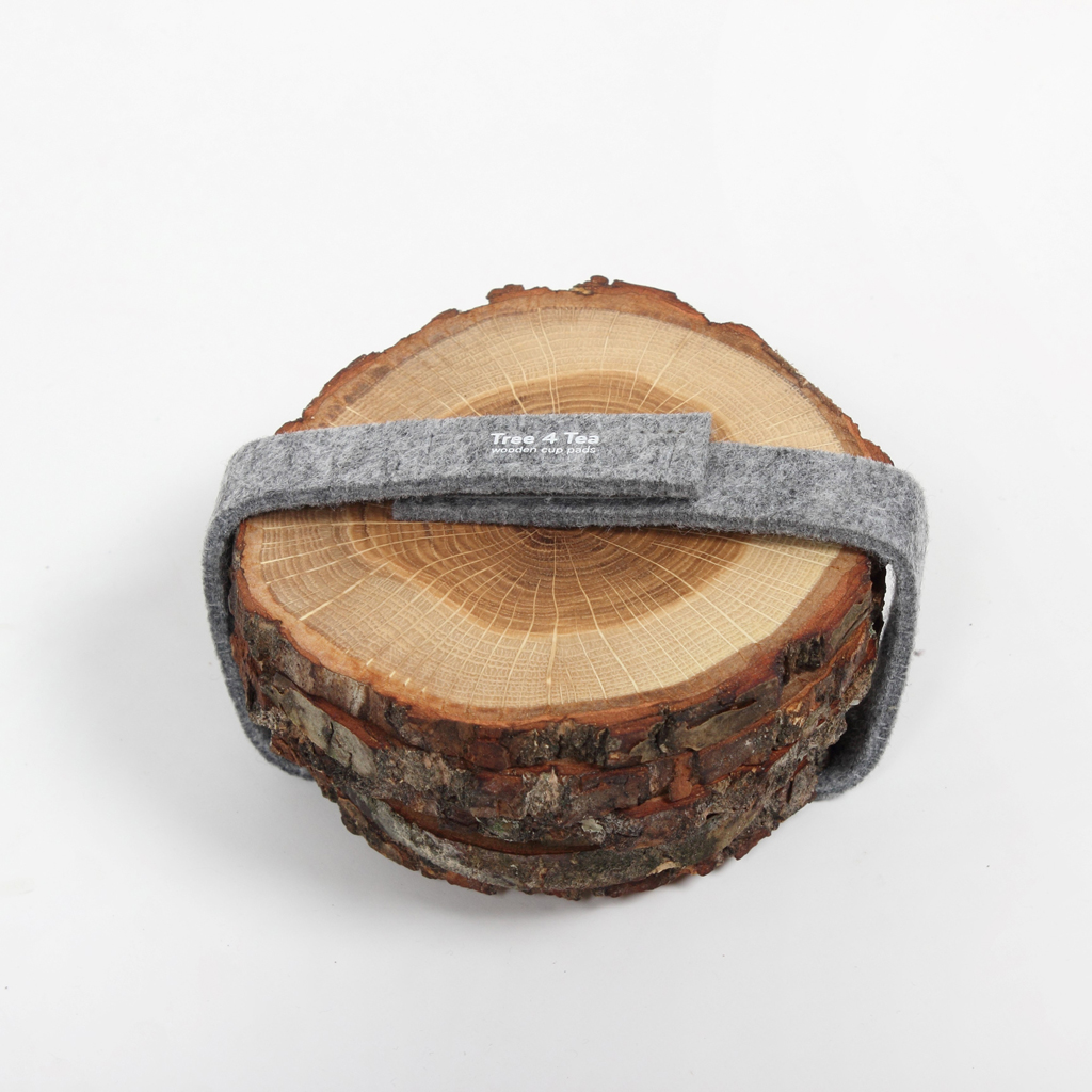 Rio Lindo - Tree4Tea - runde Holz Untersetzer aus Baumscheiben im Set