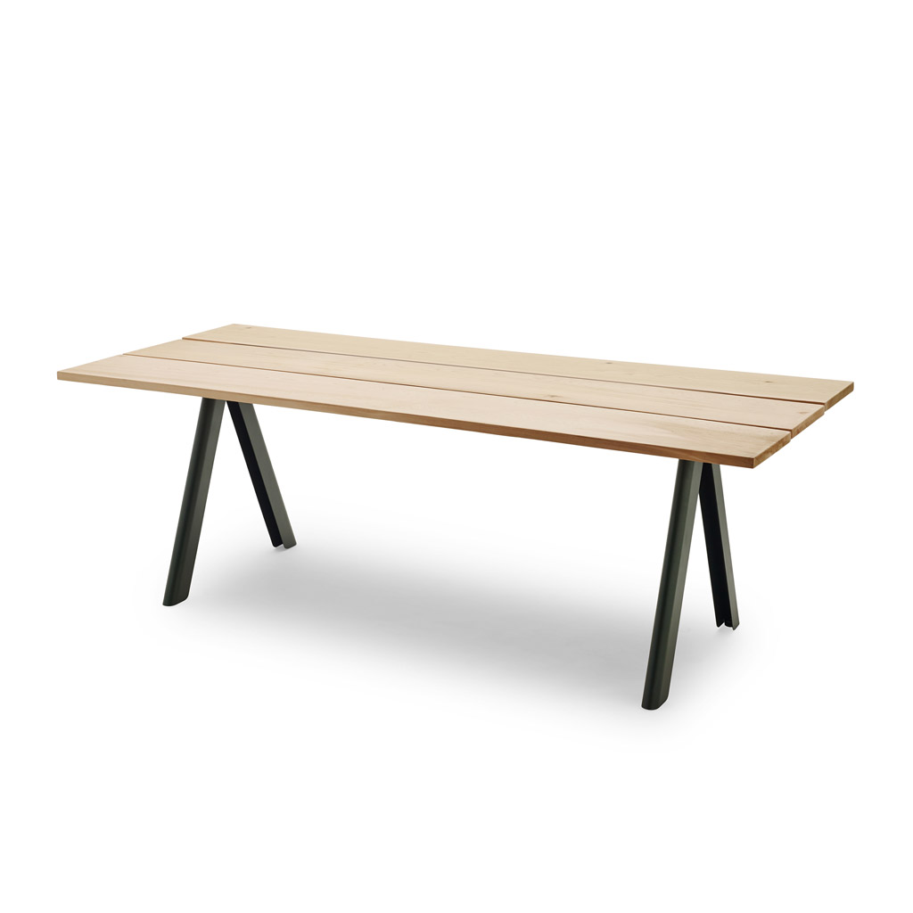 Skagerak - Overlap Table -  grosser Gartentisch aus Zedernholz und Stahl 
