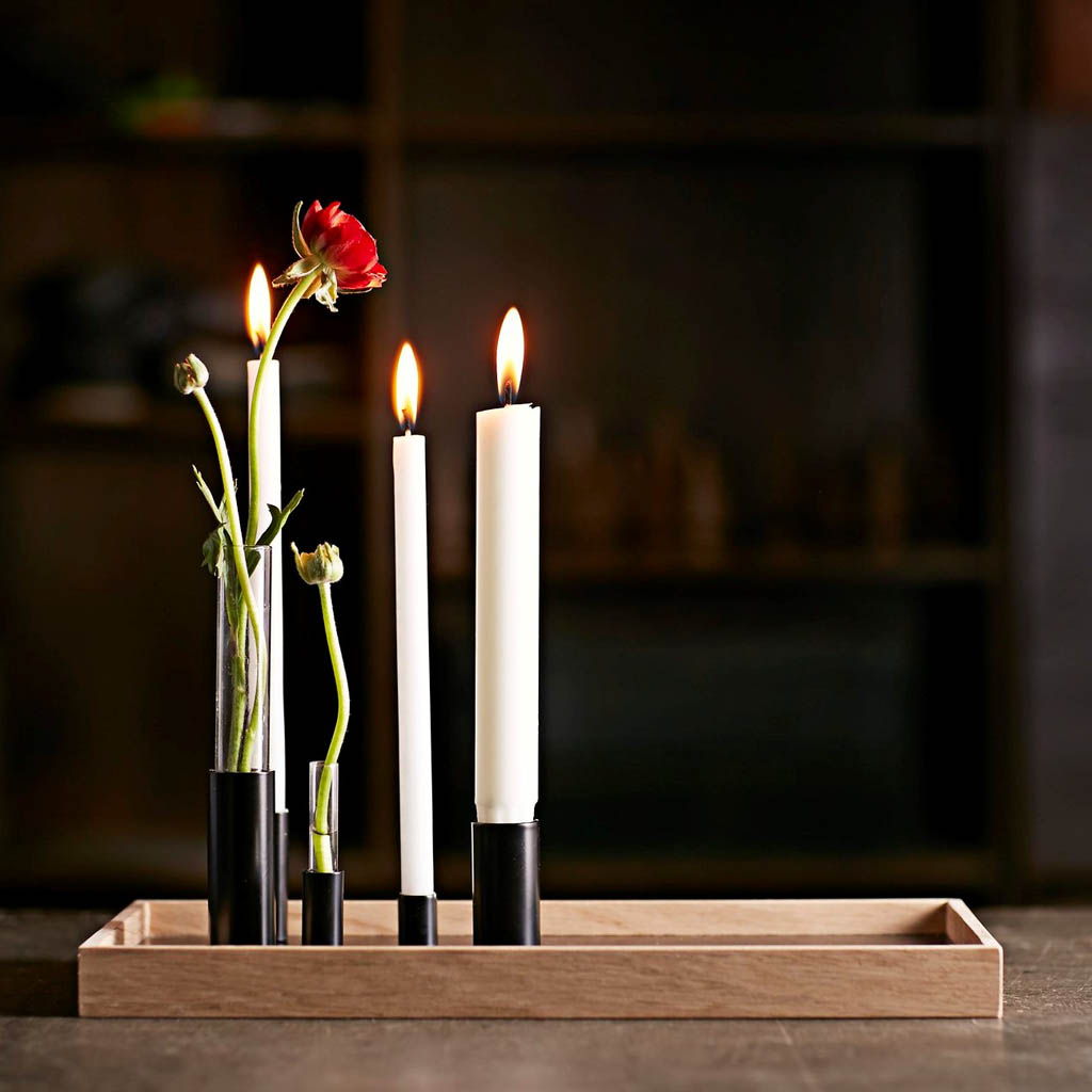 The Oak Men - Candle Tray - Holzablett mit 4 magnetische Kerzenhalter