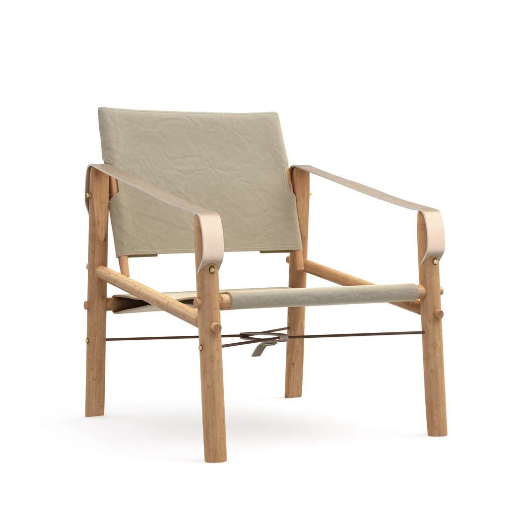 We Do Wood - Nomad Chair - Safaristuhl aus Eichenholz- Leder und Leinen