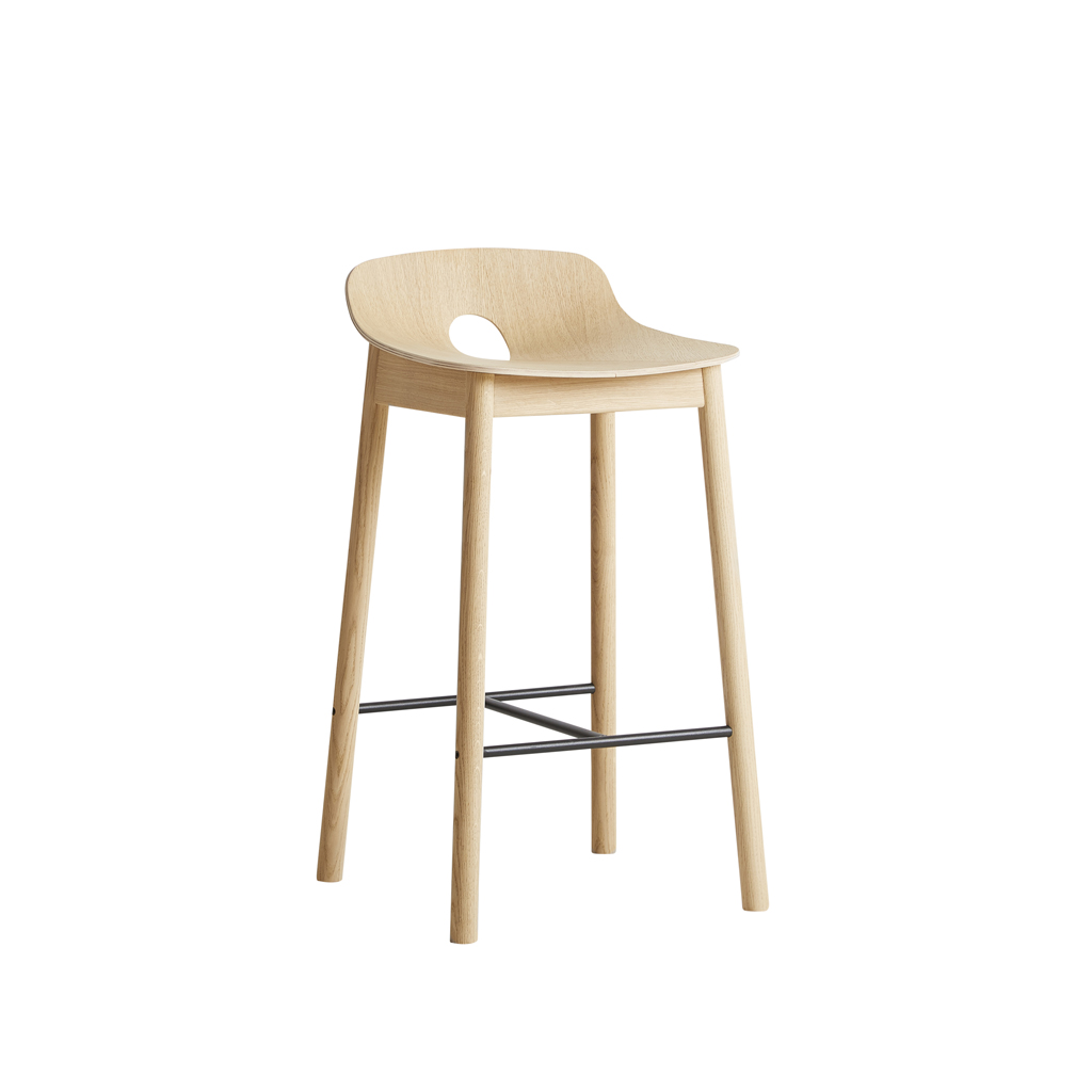 Woud - Mono Counter Chair - Design Tresenstuhl aus Holz mit Lehne